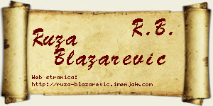 Ruža Blažarević vizit kartica